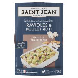 Cassolette de Ravioles & Poulet rôti, crème de champignons / 310g
